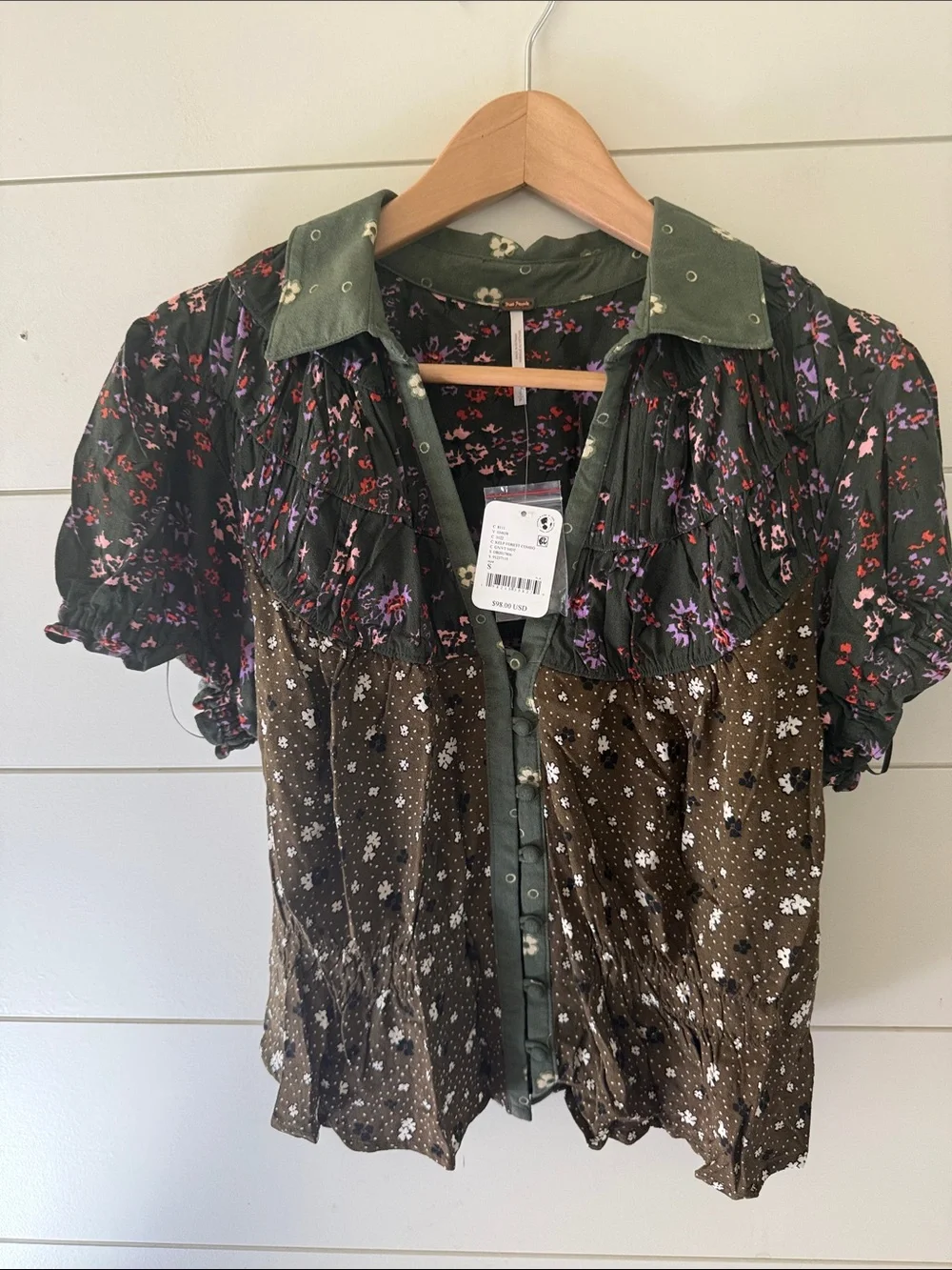 BNWT Free People Bella Button Up Shirt sz S